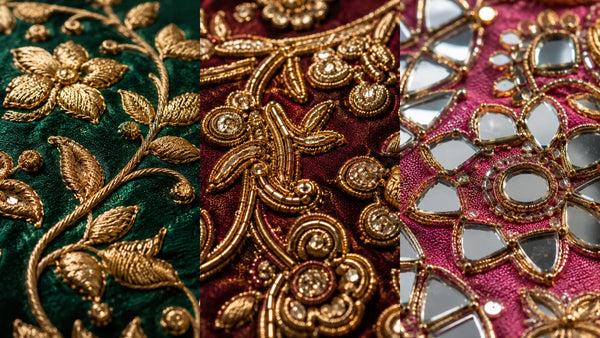 Hand Embroidery Explained: Zari, Dabka, and Mirror Work Decoded
