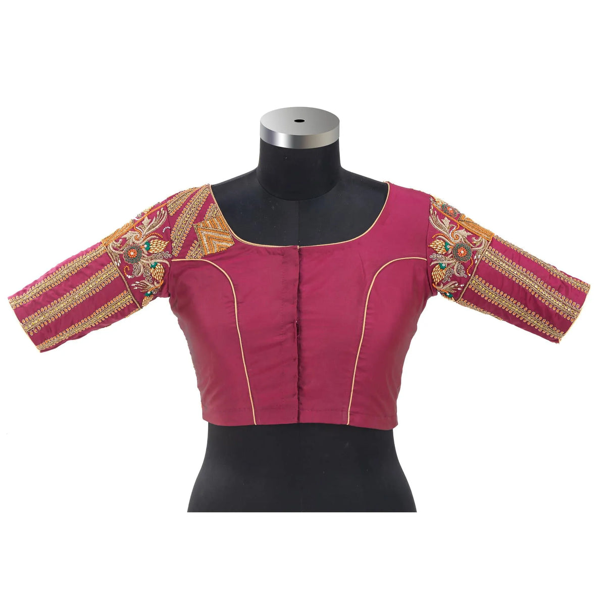 Geometrical and Floral Fusion Blouse.