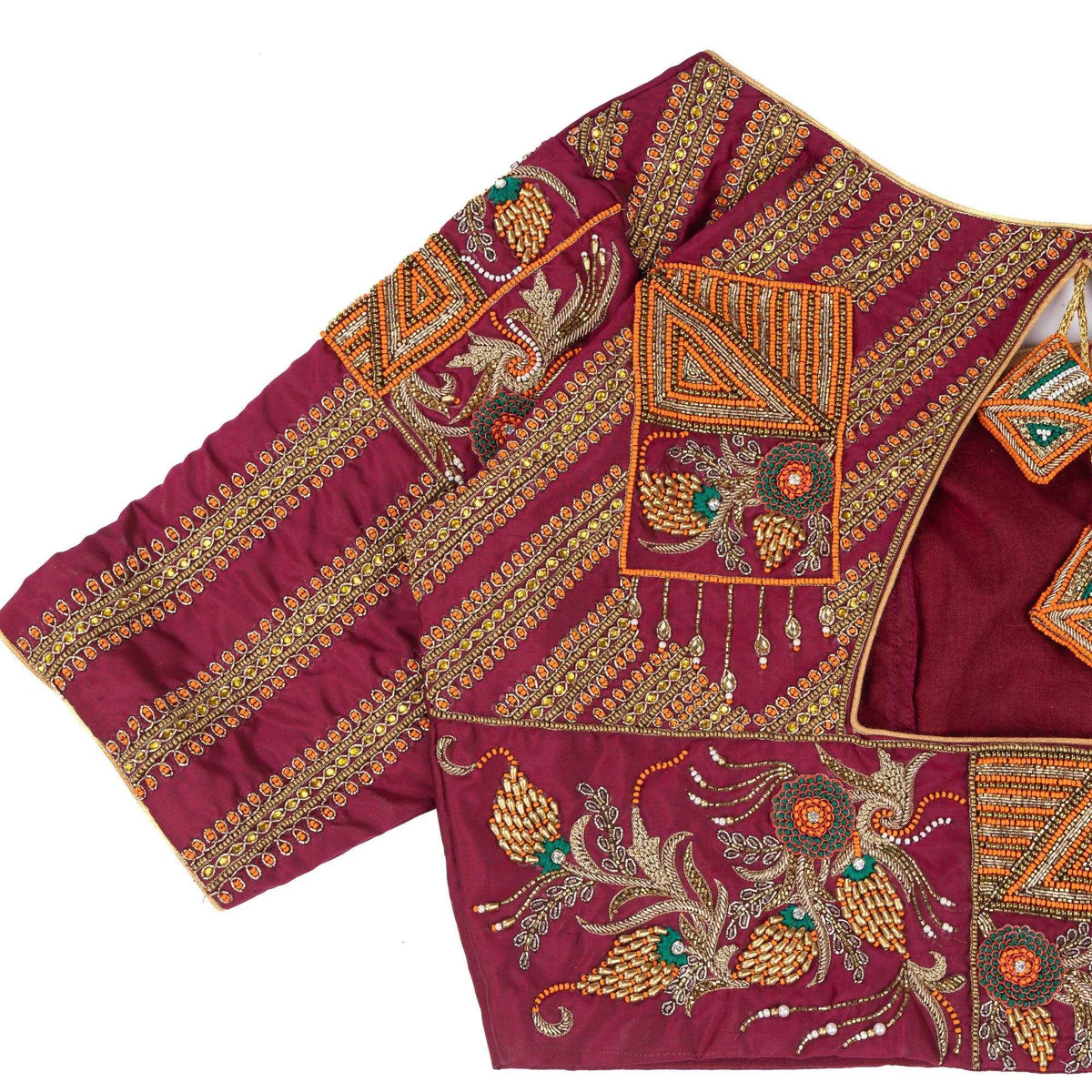 Geometrical and Floral Fusion Blouse.