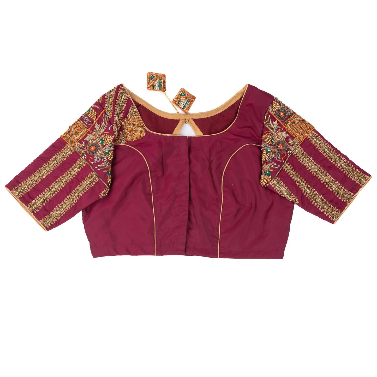 Geometrical and Floral Fusion Blouse.