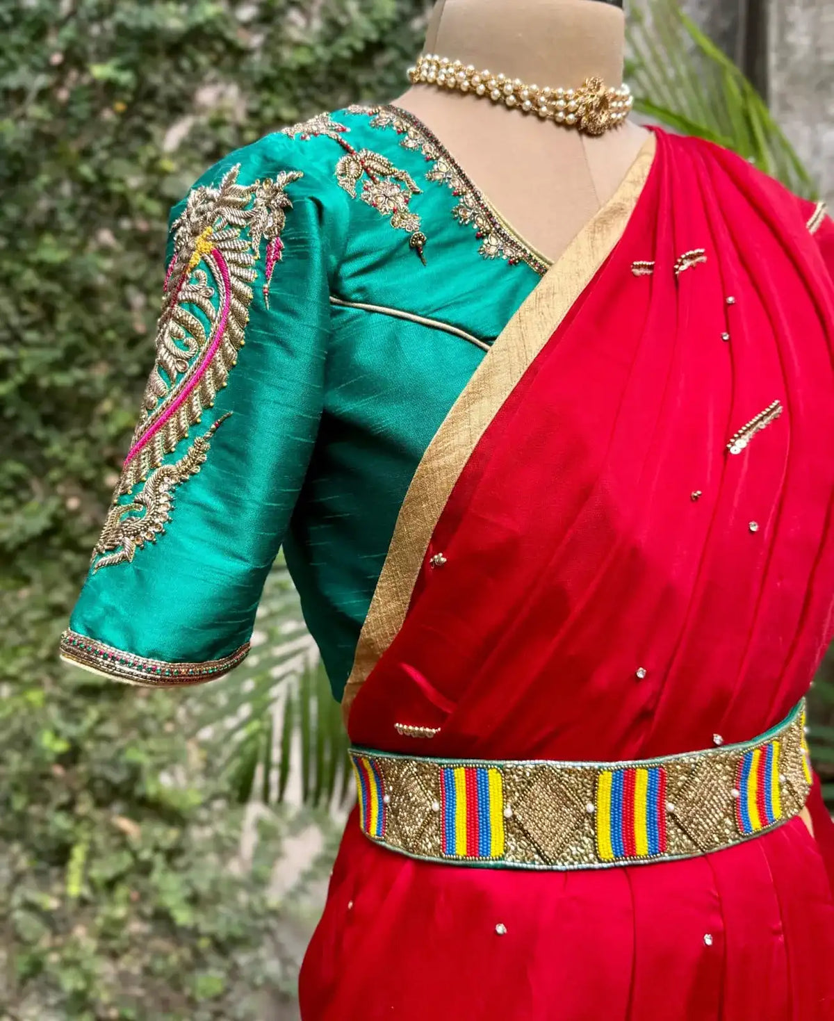 Emerald Hand Embroidered Designer Blouse