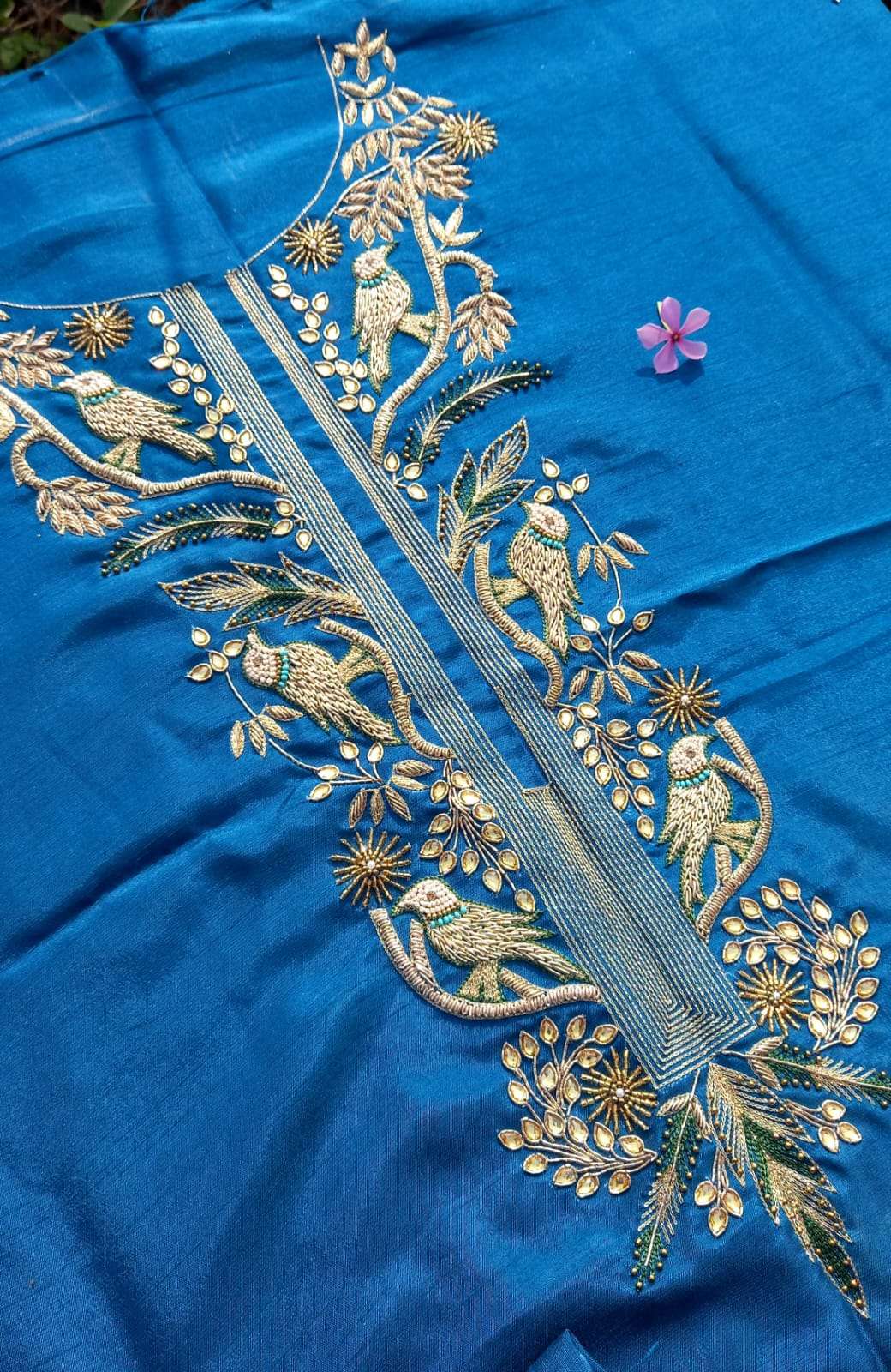 Midnight Mayur Blue Unstitched Cord-Suit