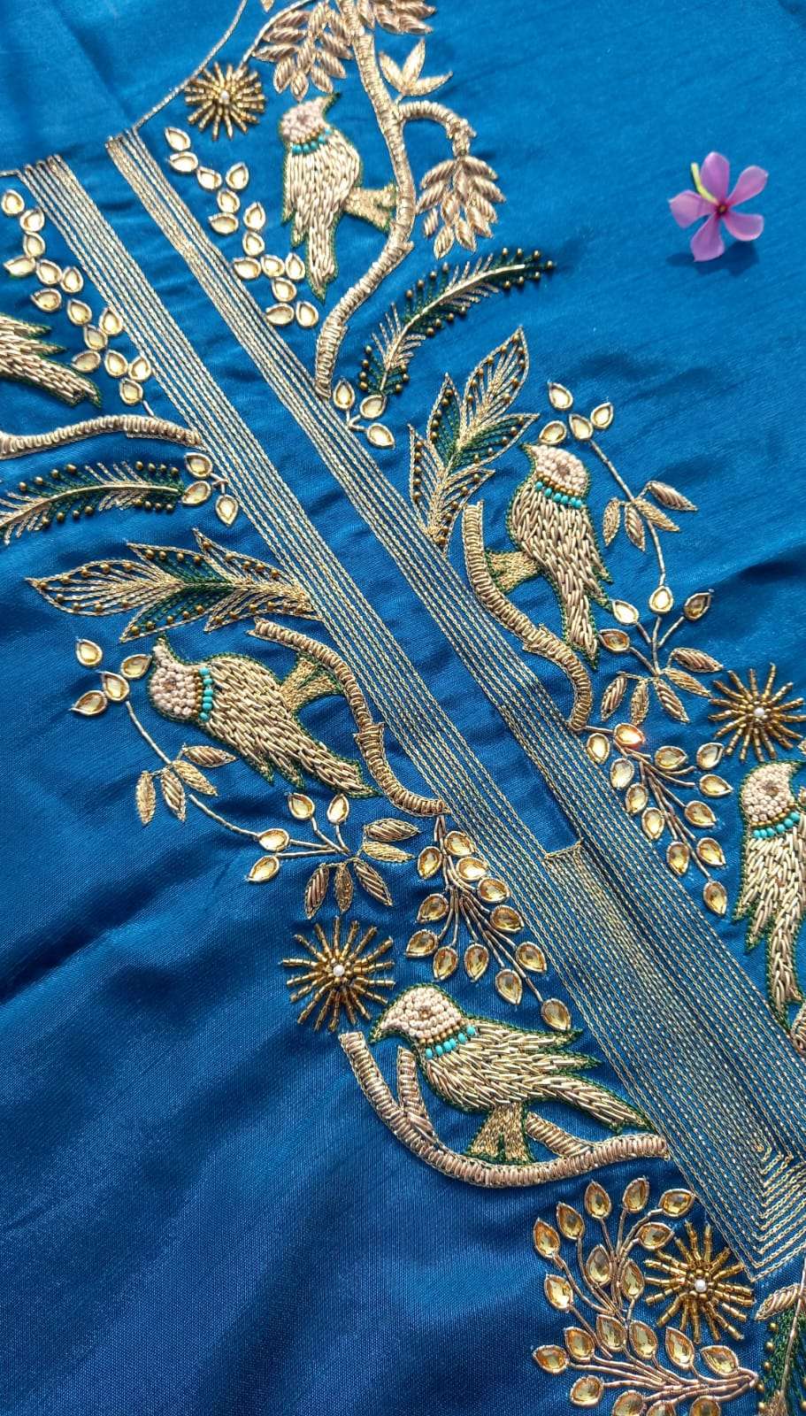 Midnight Mayur Blue Unstitched Cord-Suit