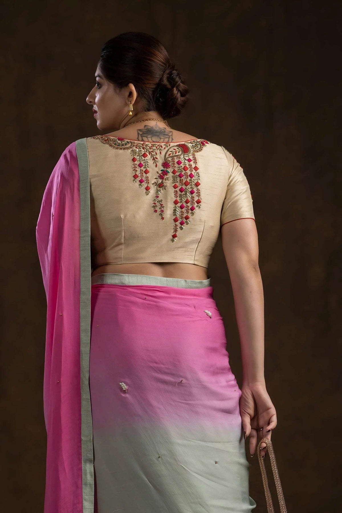 Golden Beige Floret Blouse