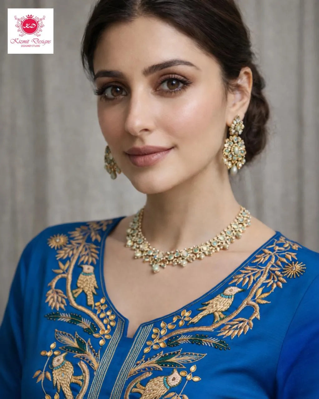 Midnight Mayur Blue Unstitched Cord-Suit