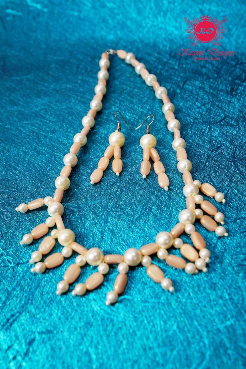 Coral Pearl Charm Handcrafted Jewellery.