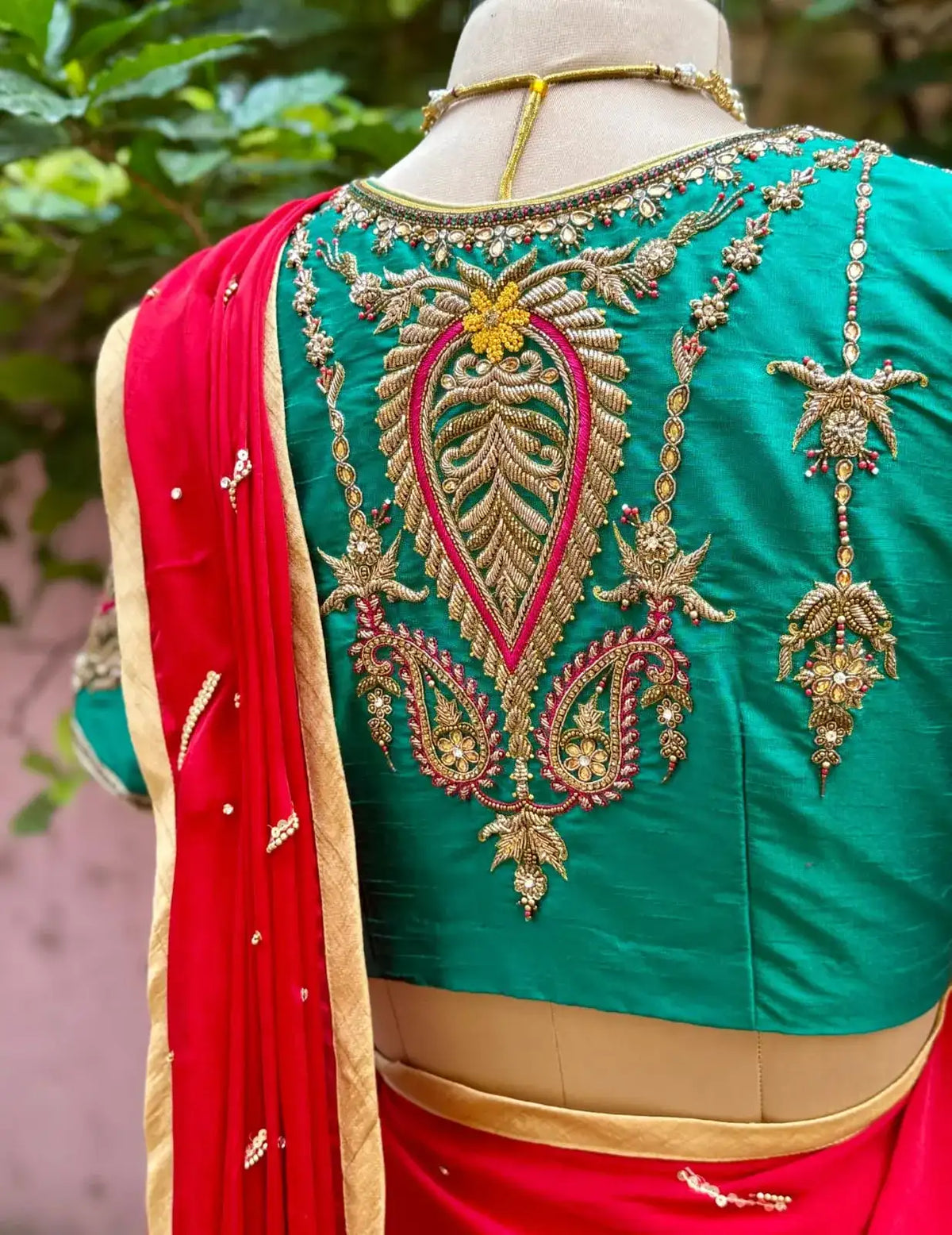 Emerald Hand Embroidered Designer Blouse