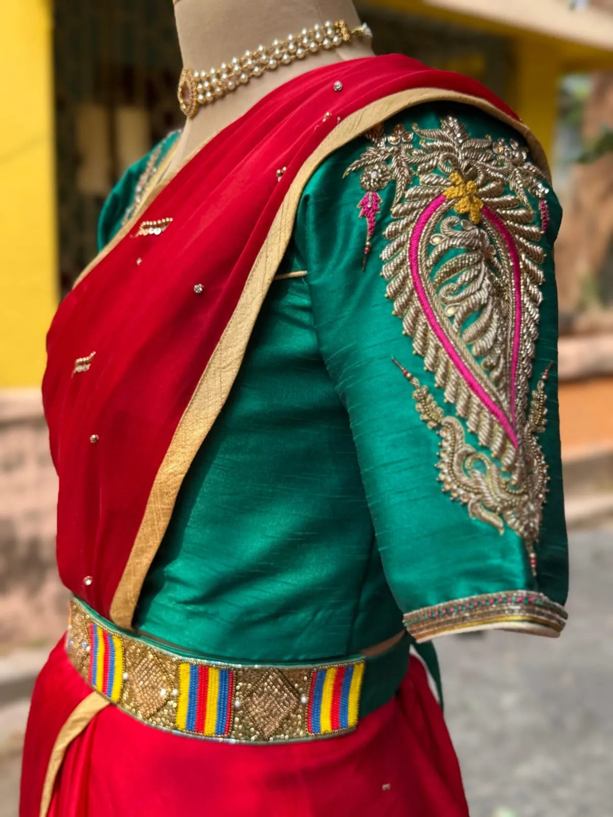 Emerald Hand Embroidered Designer Blouse