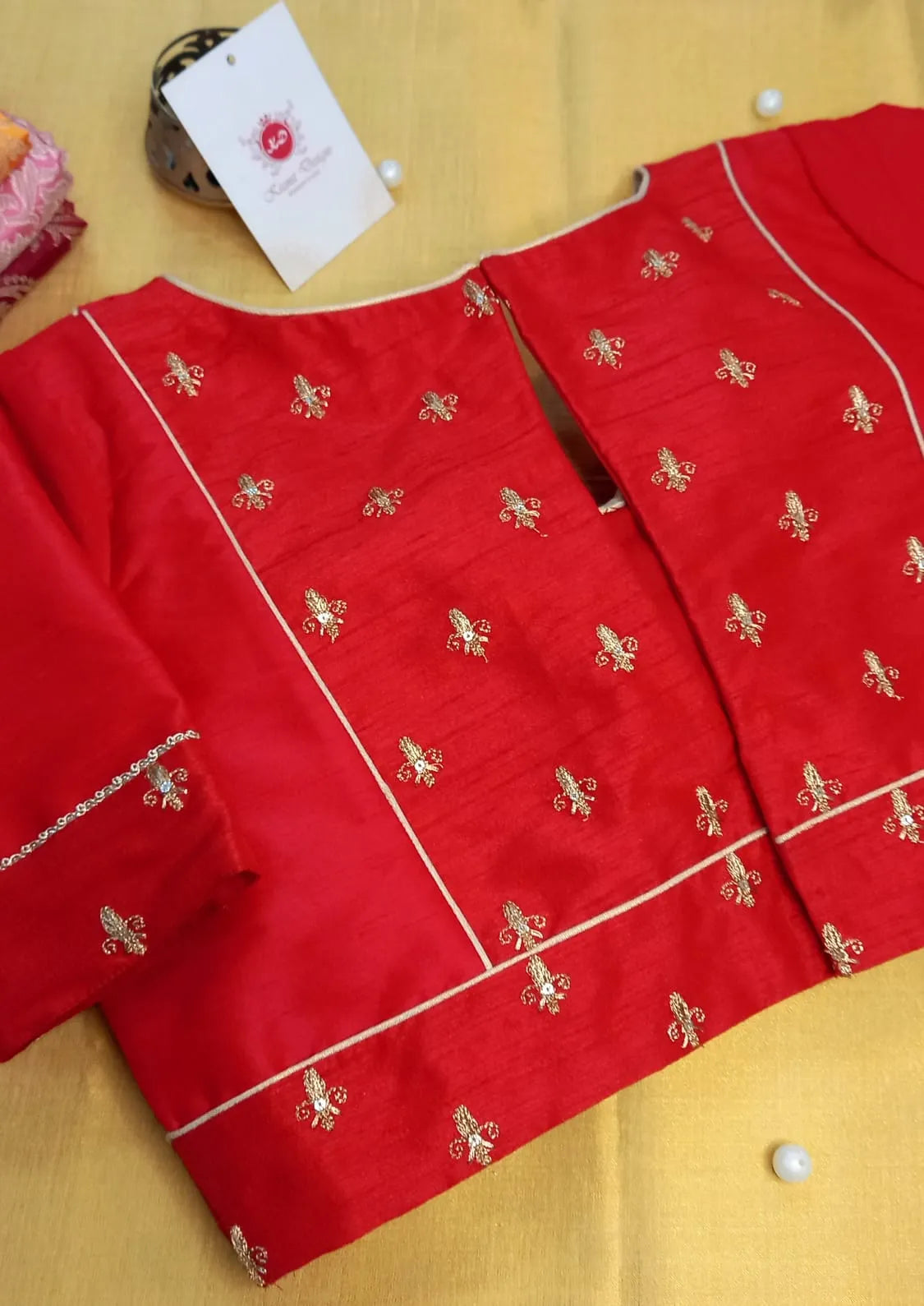 Sindhoori Red Padded Designer Blouse