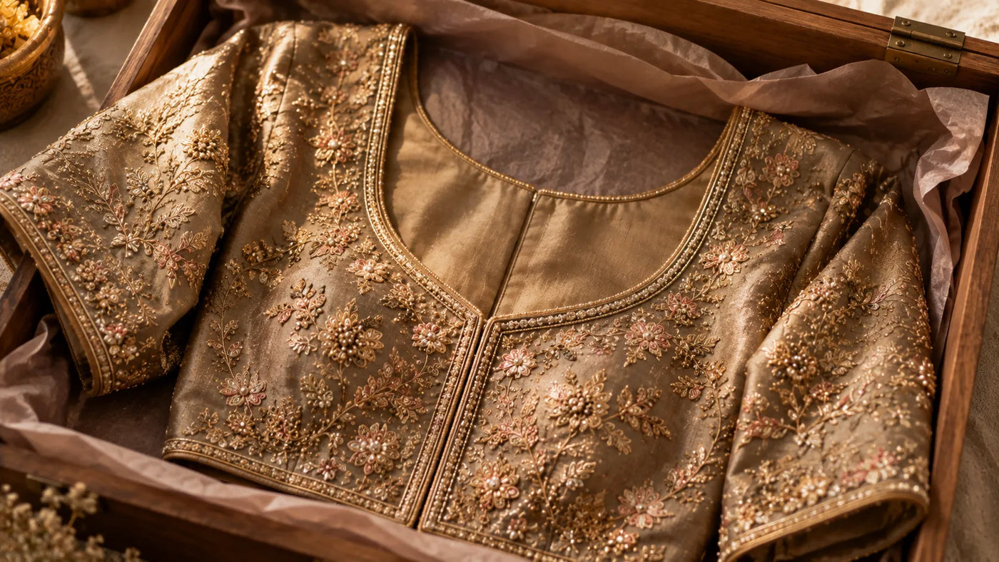 How to Care for Hand-Embroidered Blouses and Zari Work So They Last for Generations