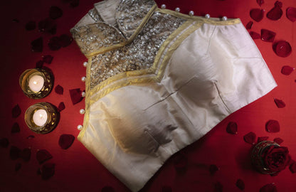 Golden Mehar Designer Blouse By Kizmit.