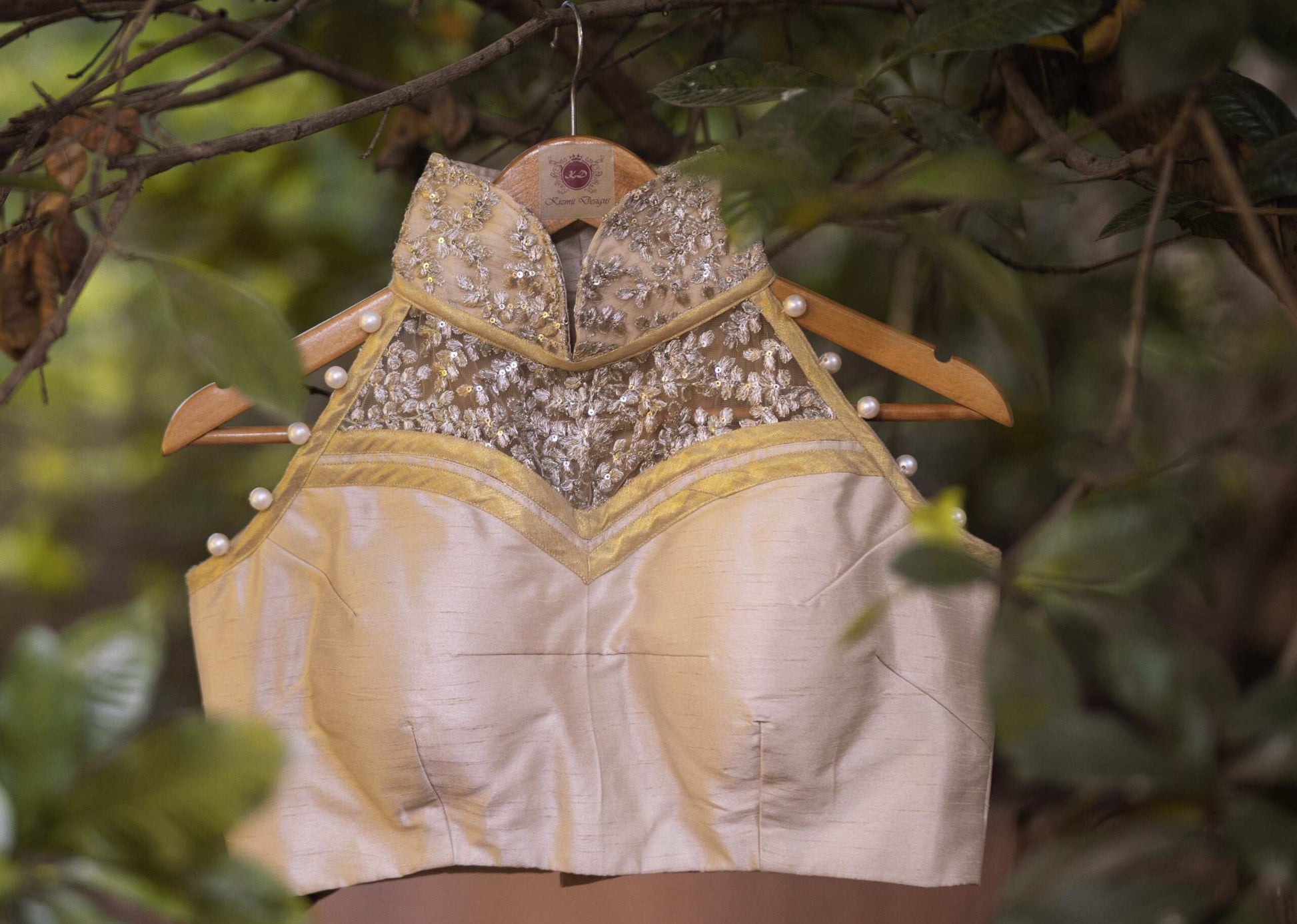 Golden Mehar Designer Blouse By Kizmit.