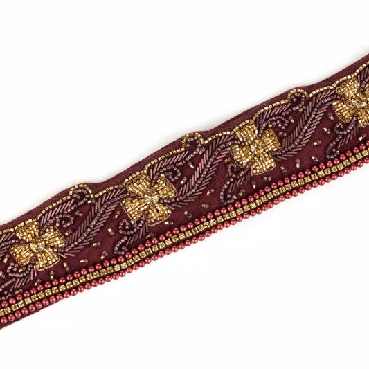 Brown Shade Floral Saree Belt | Shop Now - Kizmit Designs Store