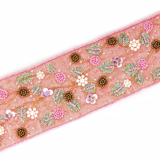 Peachish Pink Saree Belt | Shop Now - Kizmit Designs Store