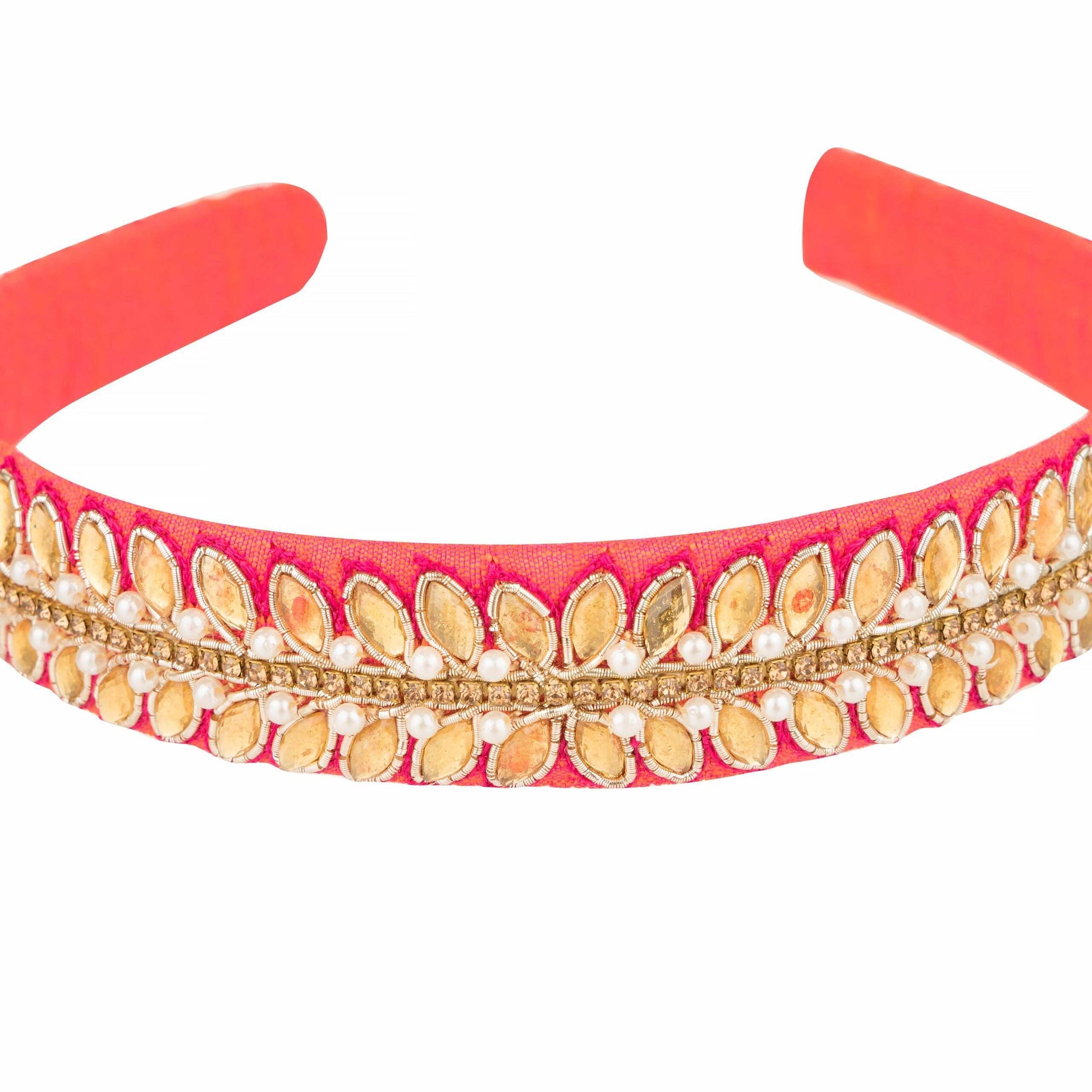 Golden Leaf Headband Regal Embellished Hair Accessory | Kizmit Designs.