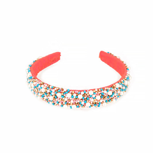 Mosaic Palate Headband – Hand-Embroidered Radiance | Kizmit Designs - Kizmit Designs Store