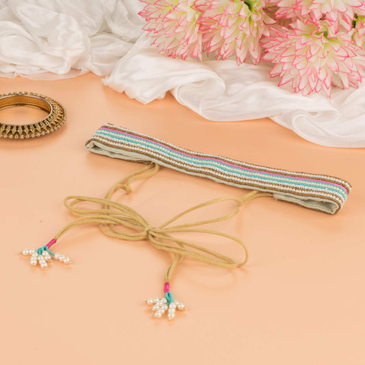 Pistachio Green Saree Belt | Shop Now.