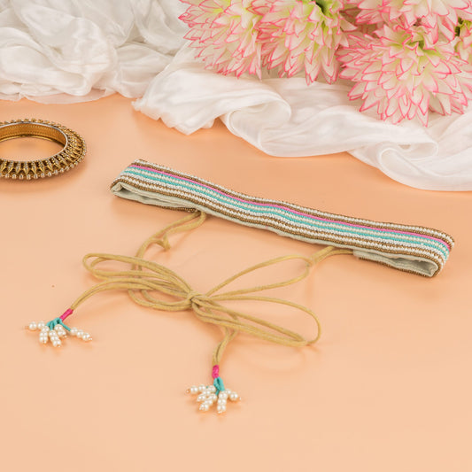 Pistachio Green Saree Belt | Shop Now - Kizmit Designs Store