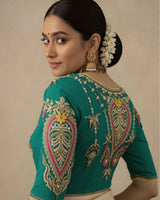 Emerald Hand Embroidered Designer Blouse