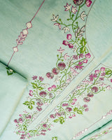 Pistachio Aura Hand Embroidered Unstitched Suit