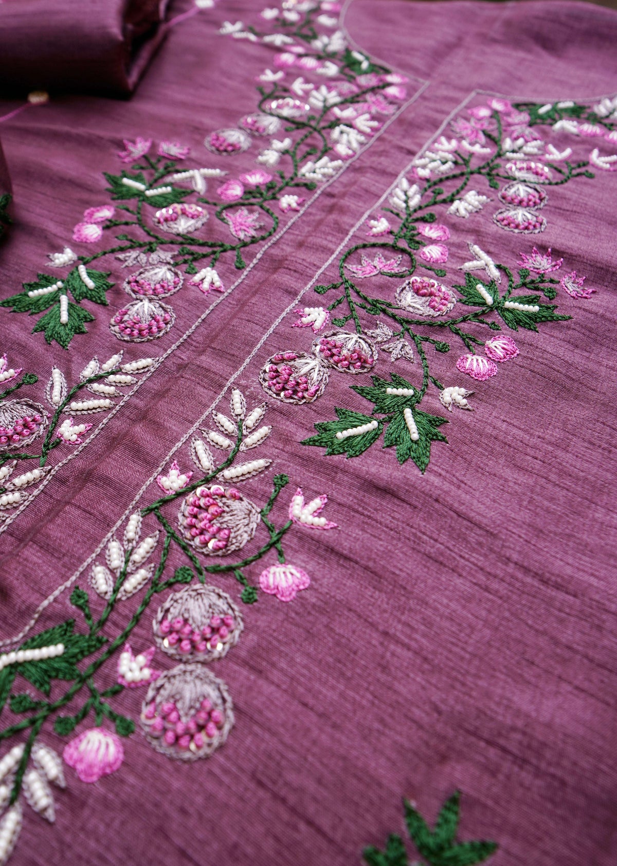 Mousseau Royale Hand Embroidered Unstitched Suit