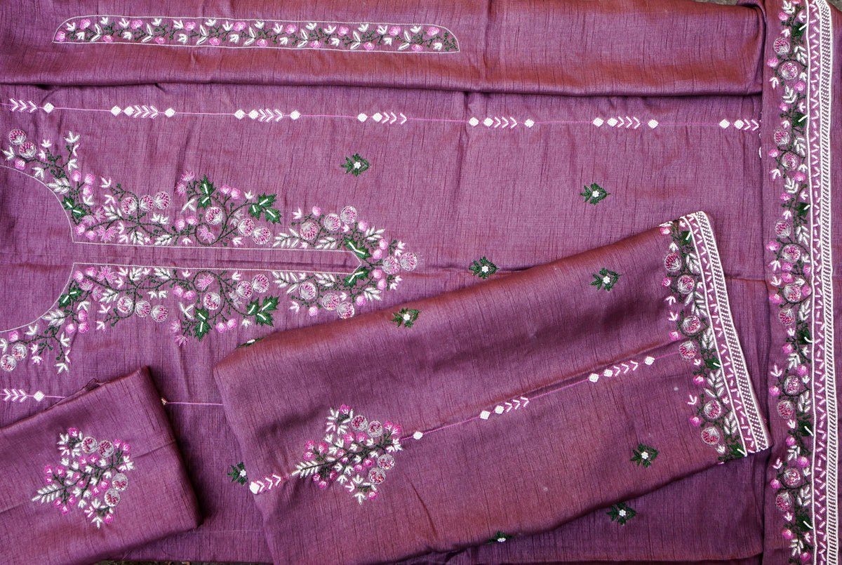 Mousseau Royale Hand Embroidered Unstitched Suit