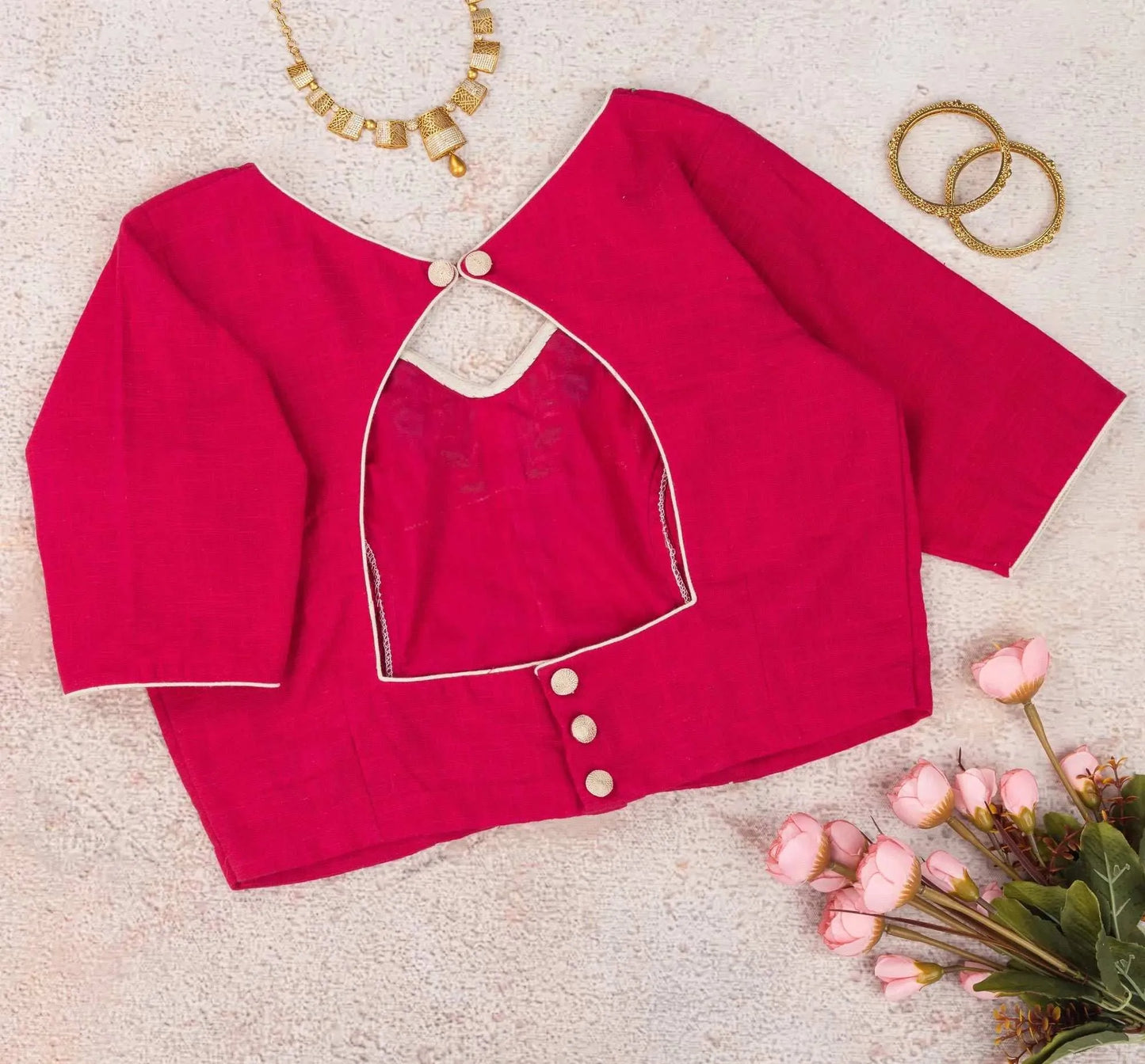 Fuchsia Pink Resham Blouse | Shop Now.