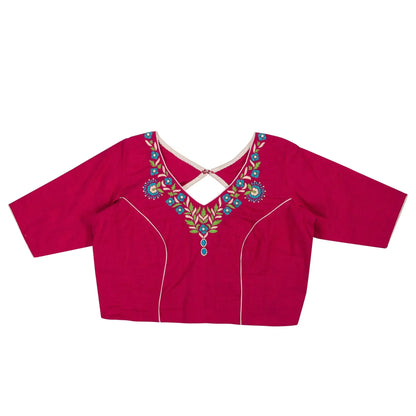 Fuchsia Pink Resham Blouse | Shop Now.