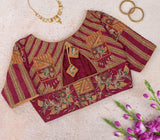 Geometrical and Floral Fusion Blouse.