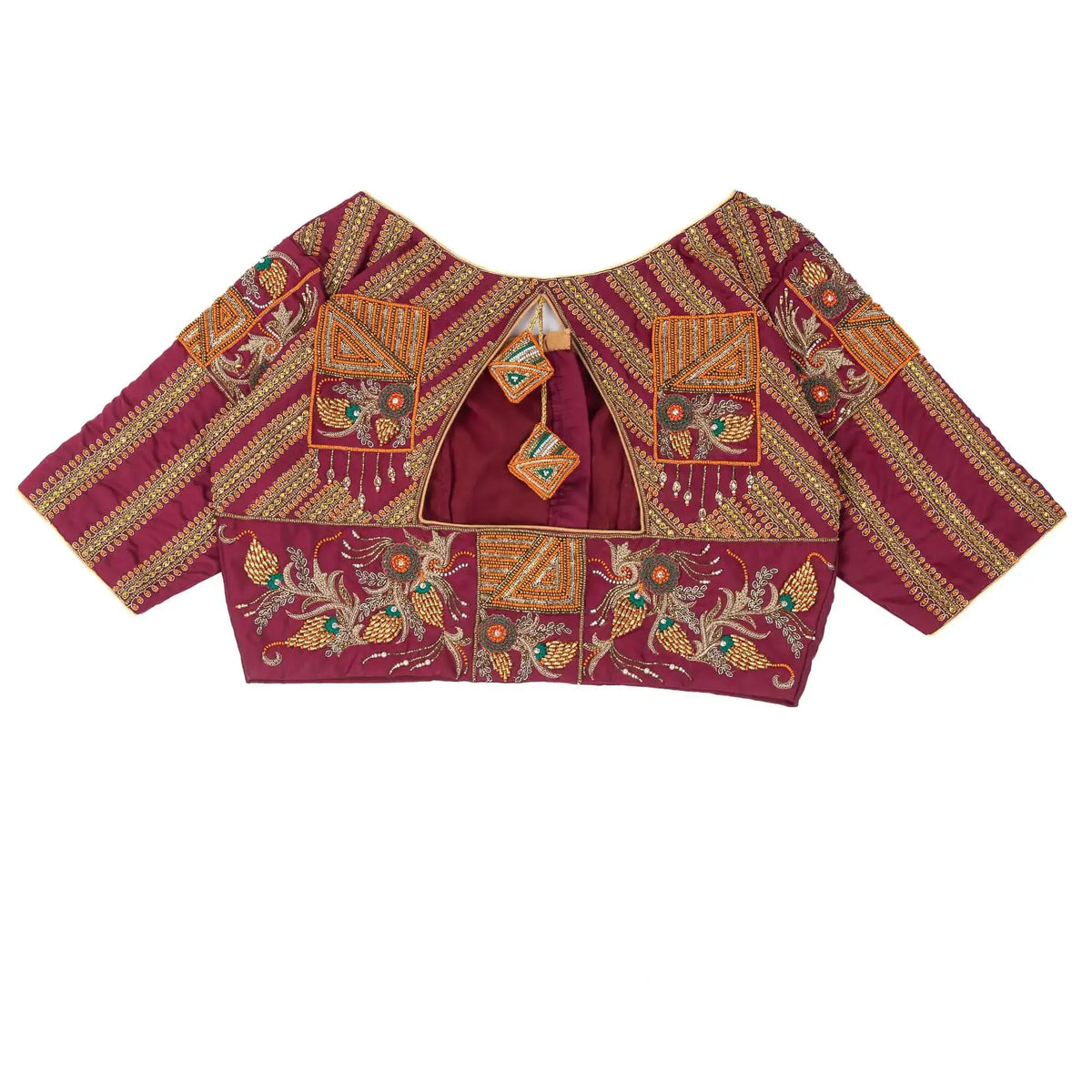 Geometrical and Floral Fusion Blouse.