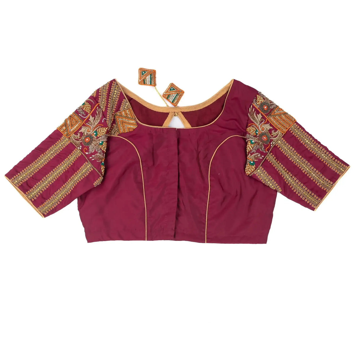 Geometrical and Floral Fusion Blouse.
