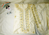 Haldi Noor Hand-Embroidered Unstitched Suit Set
