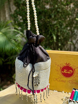 MOTI MALLIKA HAND EMBROIDERED POTLI BAG.