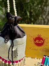 MOTI MALLIKA HAND EMBROIDERED POTLI BAG.