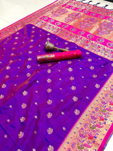 Paithani Saree with Peacock Border.