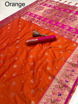 Paithani Saree with Peacock Border.