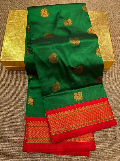 Semi Kadiyal Paithani Saree | Kizmit Designs.