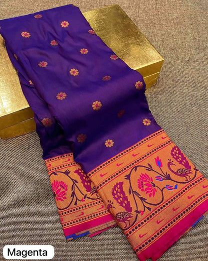 Peacock Lotus Paithani Saree | Shop Now.
