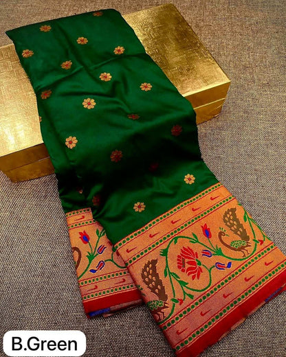 Peacock Lotus Paithani Saree | Shop Now.