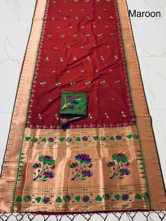 Single Muniya Paithani Saree | Shop Now - Kizmit Designs Store