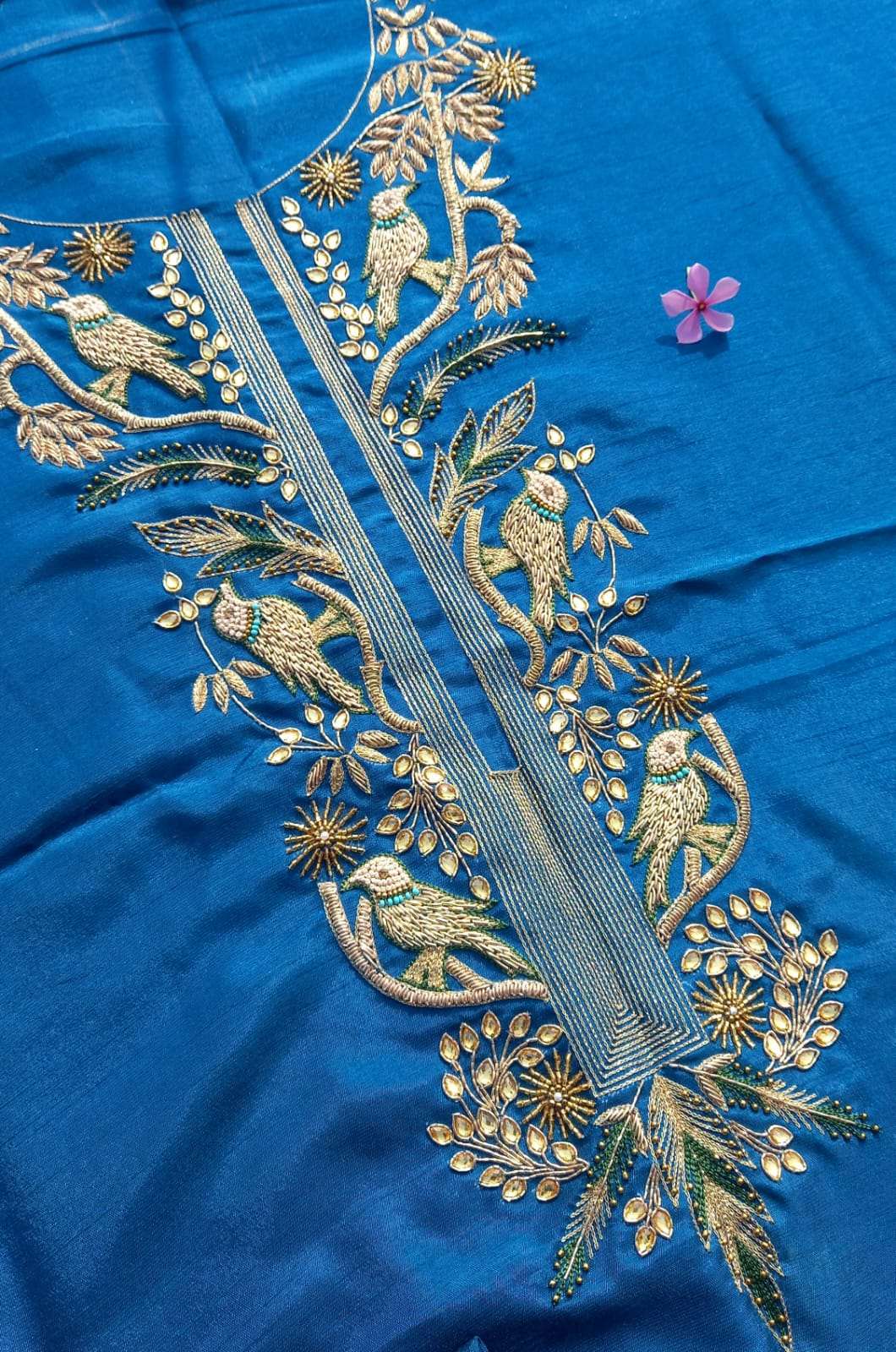 Midnight Mayur Blue Unstitched Cord-Suit