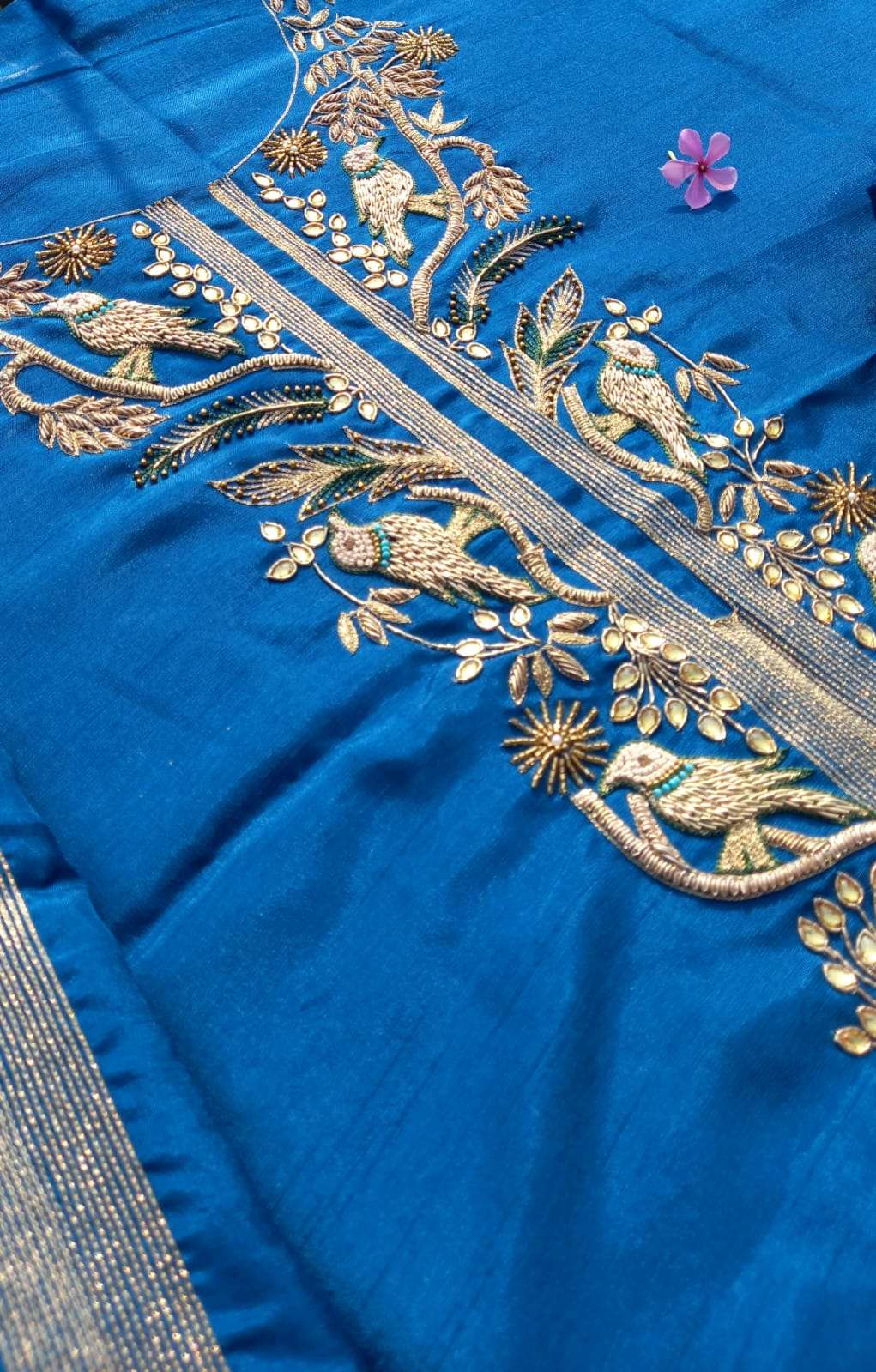 Midnight Mayur Blue Unstitched Cord-Suit