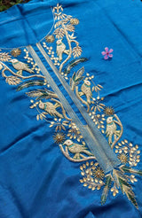 Midnight Mayur Blue Unstitched Cord-Suit