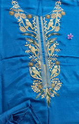 Midnight Mayur Blue Unstitched Cord-Suit