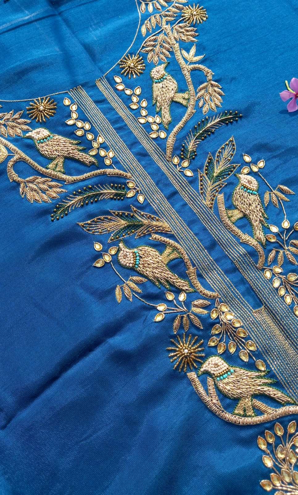 Midnight Mayur Blue Unstitched Cord-Suit