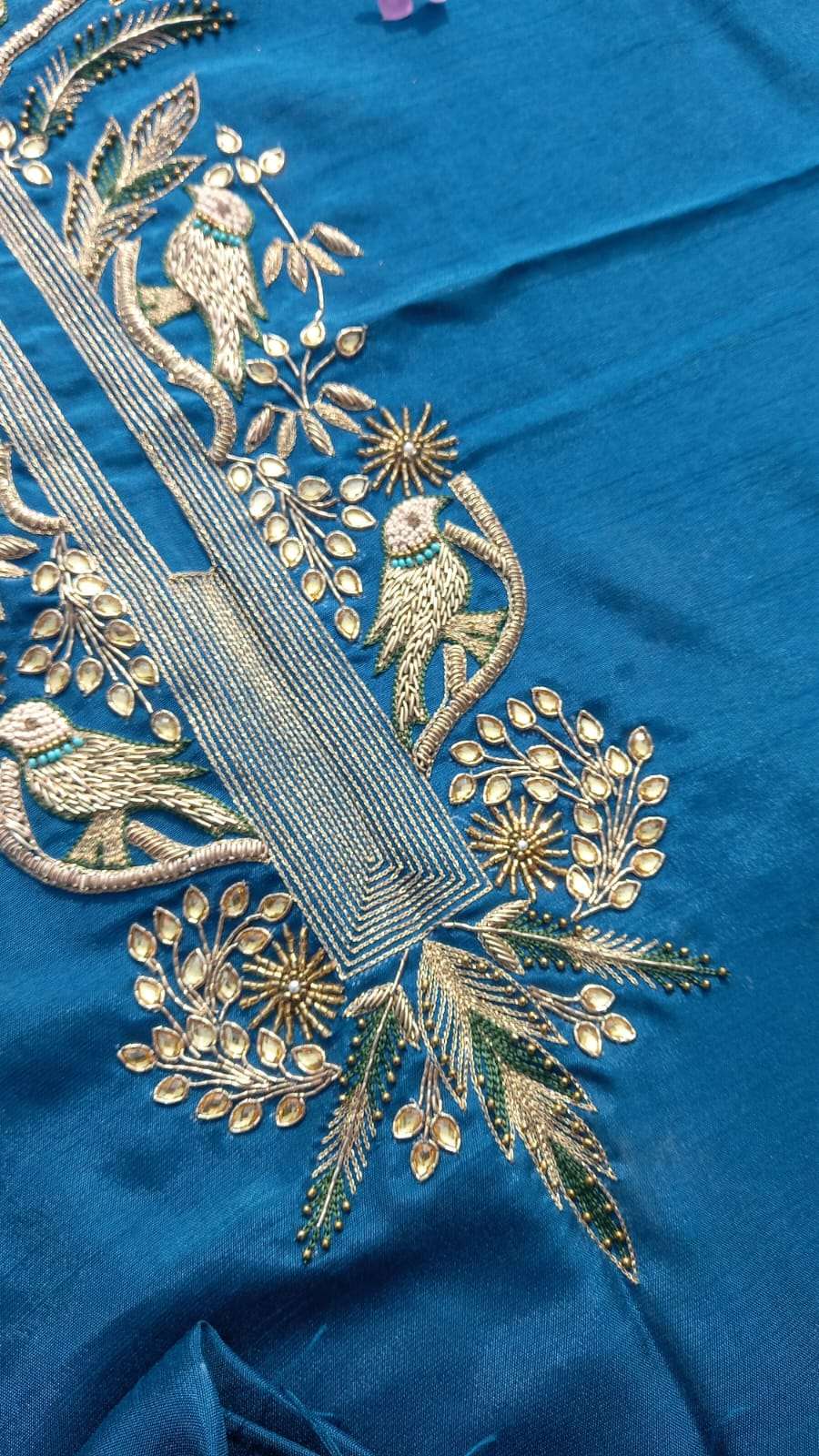 Midnight Mayur Blue Unstitched Cord-Suit