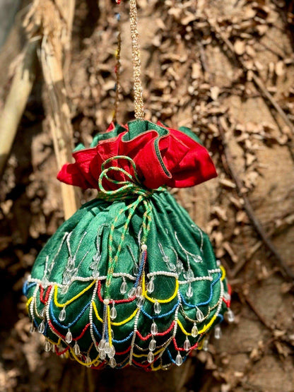 Mevrika Handcrafted Beaded Potli Bag.