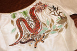 Mystic Dragon Silk Blouse | Beaded Dragon Embroidery