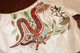 Mystic Dragon Silk Blouse | Beaded Dragon Embroidery
