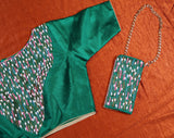 Hariyali Saaj Blouse and Sling Bag Combo
